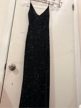 Black Sequin Slip Maxi Dress - Elegant Evening Gown